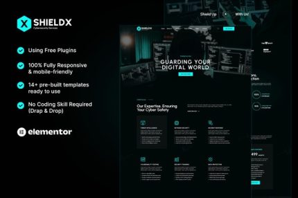 ShieldX - Cybersecurity Services Elementor Template Kit