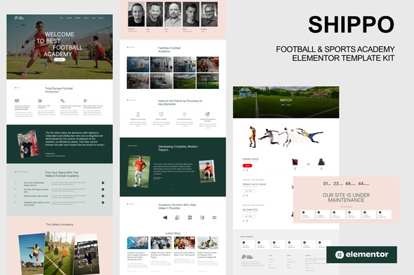 Shippo 20250708 – Football & Sports Academy Elementor Template Kit