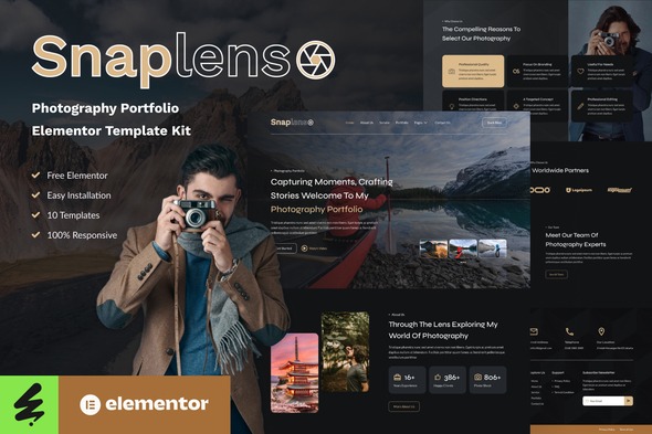 Snaplens 1.0 – Photography & Portfolio Elementor Template Kit