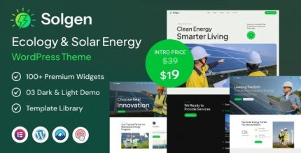 Solgen - Ecology & Solar Energy WordPress Theme