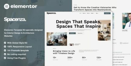 Spacenza - Interior Design & Architecture Elementor Template Kit