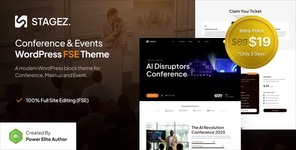 Stagez 1.0.1 – Conference and Event FSE WordPress Theme