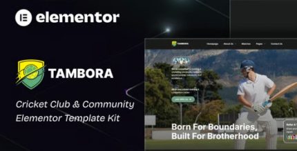 Tambora - Cricket Club & Community Elementor Template Kit