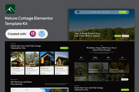 Veridian 1.0 – Nature Cottage Elementor Template Kit