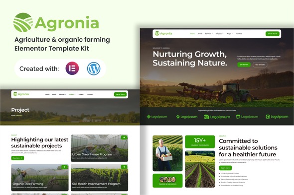 Agronia 1.0 – Agriculture & Organic Farming Elemenntor Template Kit