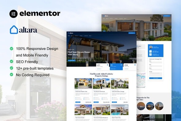 Altara 1.0 – Real Estate & Property Elementor Pro Template Kit