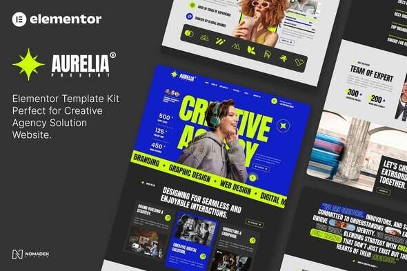 Aurelia  – Creative Agency Elementor Template Kit