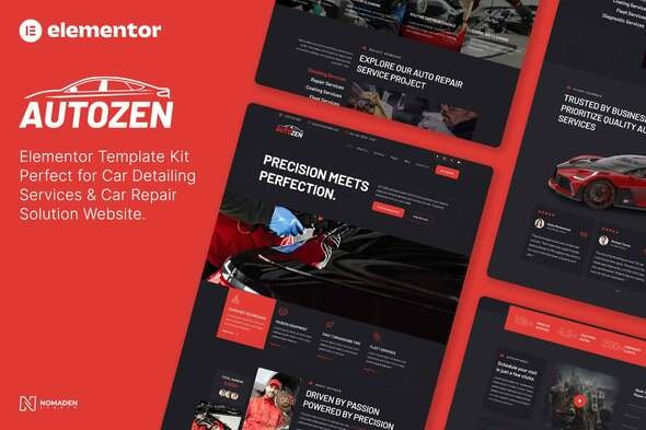Autozen 1.0 – Car Detailing Services & Car Repair Elementor Template Kits