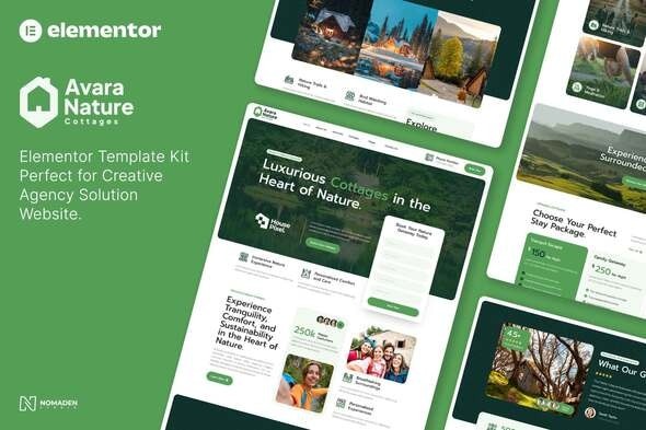 Avara 1.0 – Nature Cottages Elementor Template Kit