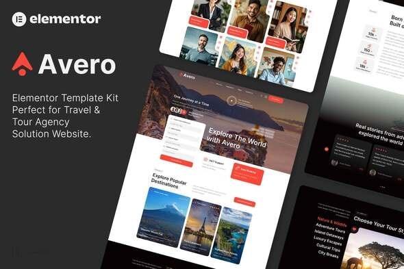 Avero 1.0 – Travel & Tour Agency Elementor Template Kits