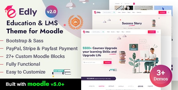 Edly 2.0 – LMS Courses & Education Moodle 5 Theme