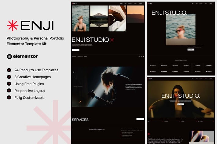 Enji 1.0 – Photography & Personal Portfolio Elementor Template Kit