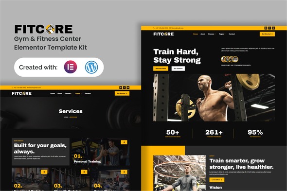 Fitcore 1.0 – Gym & Fitness Center Elementor Template Kit