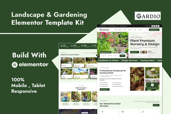 Gardio 1.0 – Nursery & Gardening Elementor Template Kit