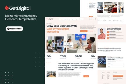 GetDigital - Digital Marketing Agency Elementor Pro Template Kit