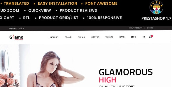 Glamo Lingerie 3.0.1 – Prestashop Store Template
