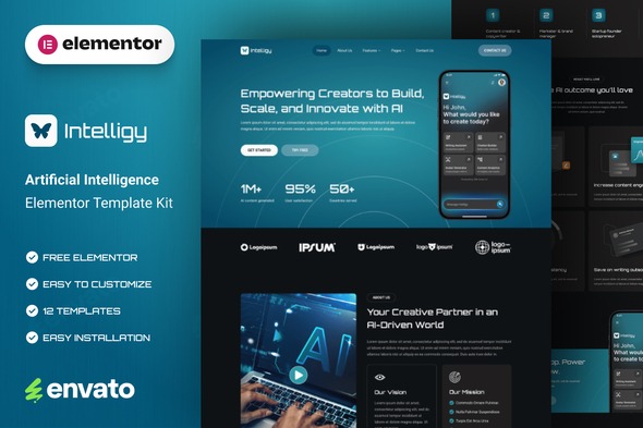 Intelligy 1.0 – Artificial Intelligence Elementor Template Kit
