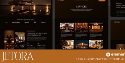 Jetora - Dark Luxury Private Jet Elementor Template Kit