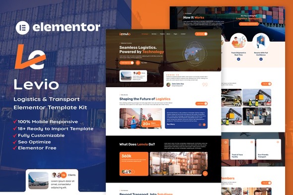 Lenvio 1.0 – Logistics & Transport Service Elementor Template Kit