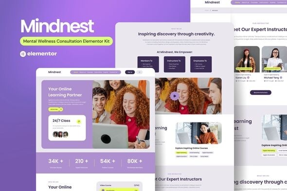 Mindnest 1.0 – Mental Wellness Consultation Elementor Template Kit