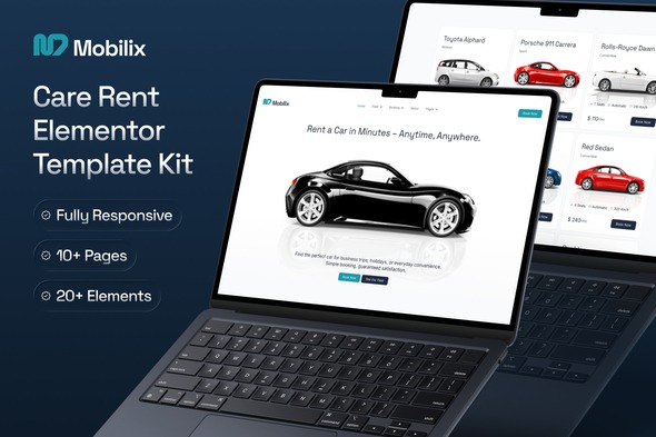 Mobilix 1.0 – Car Rent Elementor Template Kit
