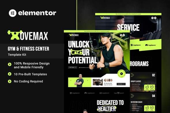 MoveMax 1.0 – Gym & Fitness Center Elementor Template Kit