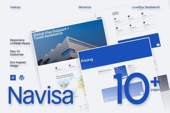 Navisa 1.0 – Clean Modern Visa Agency Elementor Template Kit