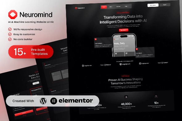 NeuroMind  – AI & Machine Learning Elementor Template Kits