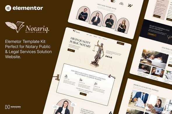 Notariq 1.0 – Notary Public & Legal Services Elementor Template Kit