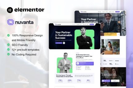 Nuvanta - Business Coach & Consulting Elementor Pro Template Kits