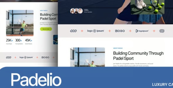 Padelio 1.0 – Padel Club & Court Rental Elementor Template Kit