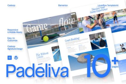 Padeliva - Modern Sporty Padel & Tennis Elementor Template Kit