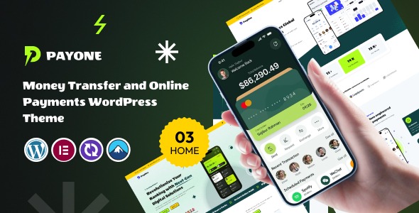 PayOne 1.0.0 – Money Transfer & Online Payments With Banking WordPress Theme