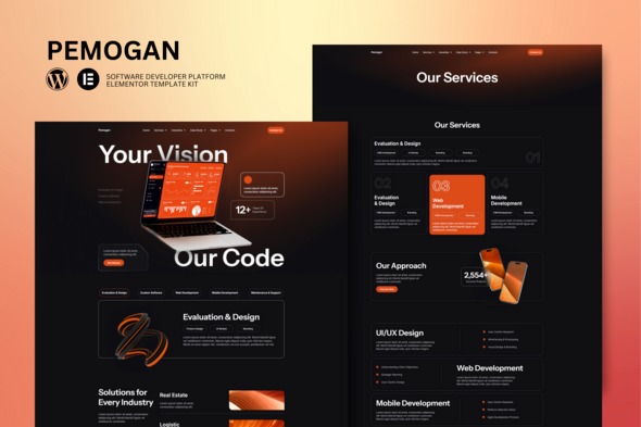 Pemogan 1.0 – Software Development & IT Solutions Elementor Template Kit