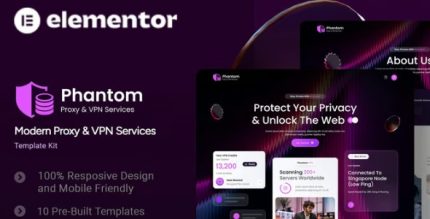 Phantom - Modern Proxy & VPN Services Elementor Template Kit
