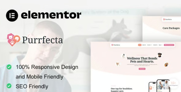 Purrfecta 1.0 – Veterinary & Pet Care Elementor Pro Template Kit