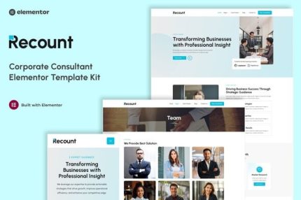 Recount - Corporate Consultant Elementor Template Kit