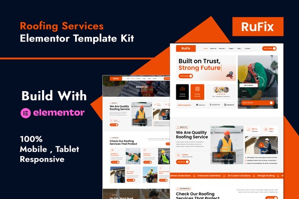 Rufix 1.0 – Roofing Services Elementor Template Kit