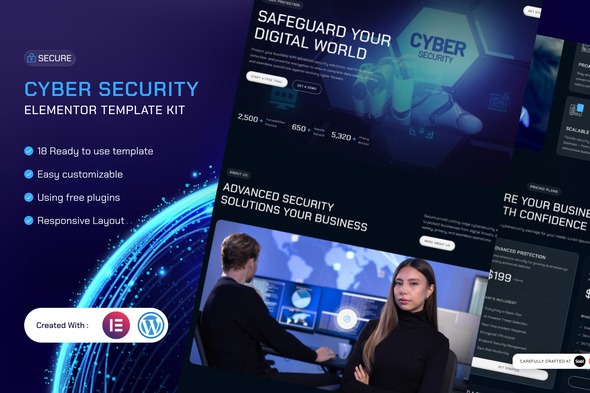 Secure 1.0 – Cyber Security Elementor Template Kit