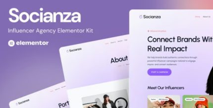 Socianza - Influencer Agency Elementor Template Kit