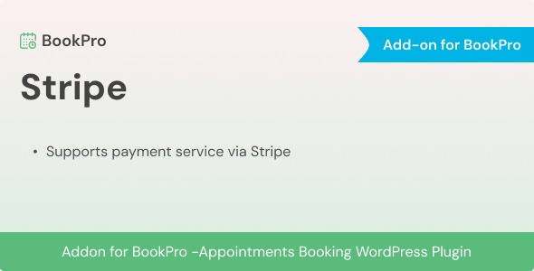 Stripe Payment Add-on for BookPro Plugin 1.0