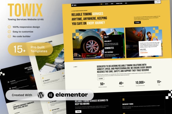 Towix 1.0 – Towing Services Elementor Template Kit
