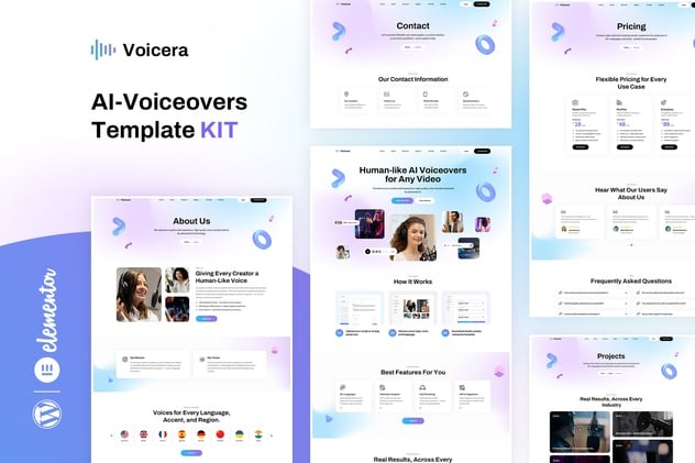 Voicera 1.0 – AI Voiceover Elementor Template Kit
