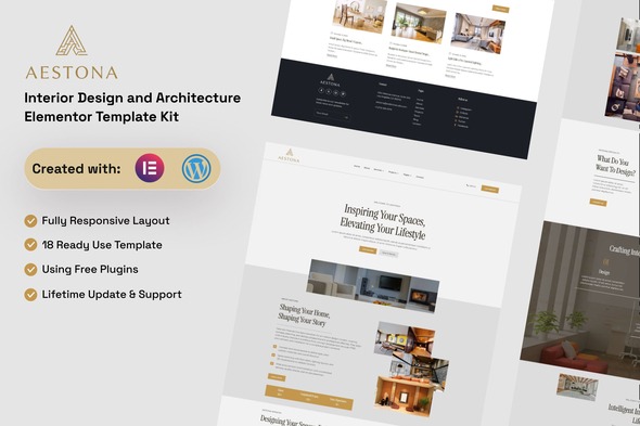 Aestona 1.0 – Interior Design & Architecture Elementor Template Kit