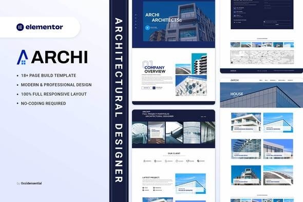 Archi 1.0 – Senior Architectural Designer Elementor Template Kit