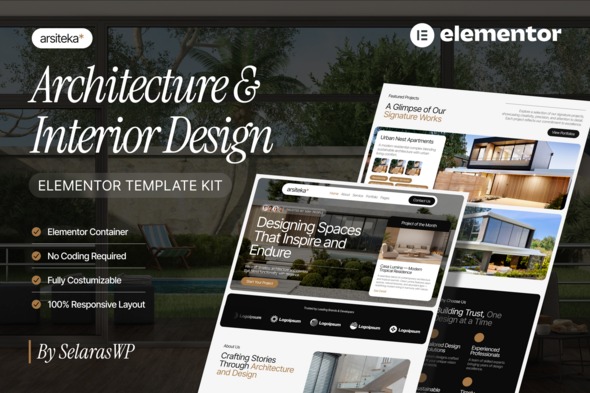 Arsiteka 1.0 – Architecture & Interior Design Elementor Template Kit
