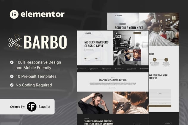 Barbo 1.0 – Barbershop & Grooming Elementor Template Kit