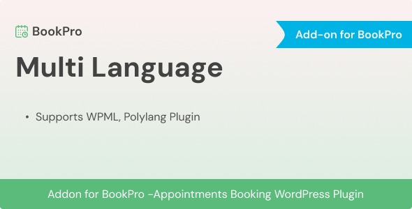 Multi Language Add-on for BookPro Plugin 1.0.0
