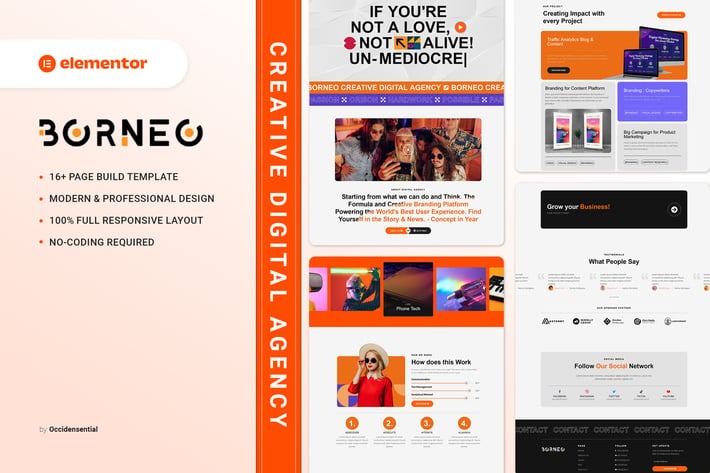 Borneo 1.0 – Creative Digital Agency Elementor Template Kit