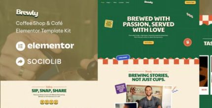 Brewly - Coffee Shop & Cafe Elementor Template Kit
